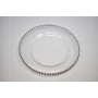 Glass Silver Beaded Plate Charger