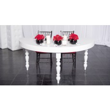 1/2 Moon Sweetheart White Lacquer Table